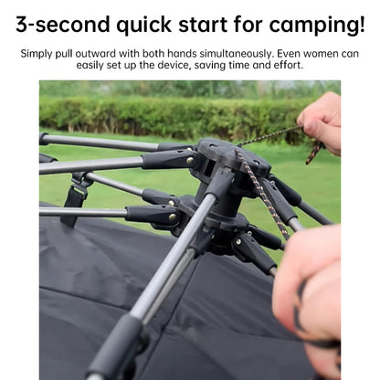 Outdoor 3-4 person one-touch quick-set tent, suitable for beach, fishing, family trips, picnics, parks, UV-resistant with sunsha
