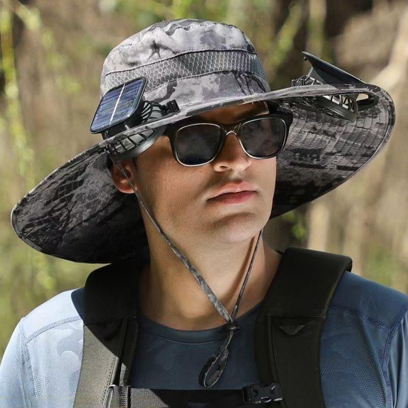 Widened Solar Fan Hat 4 Colors Summer Outdoor With Cooling Fan Fisherman Hat Suitable For Summer Outdoor Activities