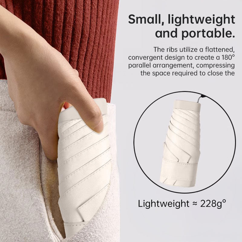 Mini Umbrella: UV Protection, Compact, Portable for Women, Pocket-sized, Folding, Ideal for Travel.