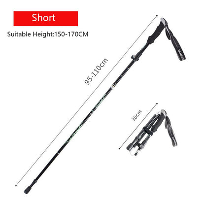 Anti Shock Walking Stick Telescopic Baton Trekking Stick Ultralight Aluminum Alloy Tactical Walking Canes 5-Section 1Piece
