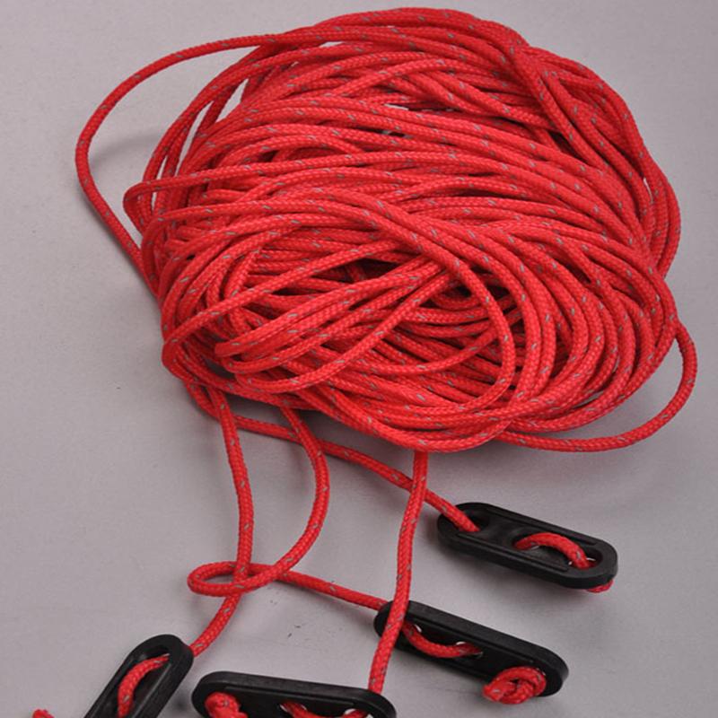 Naturehike 4*4m Reflective Tent Rope Windproof Rope Guy Line Awning Put a Noose With Adjustable Button Green&Red