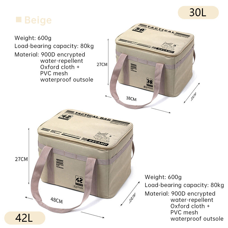 Outdoor storage bag, large - capacity foldable storage box, camping gear for picnic, portable, water - resistant