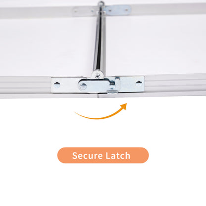 2.3ft Wood Grain Outdoor Folding Table Aluminum Alloy Rectangular 50kg Folding Tabletop