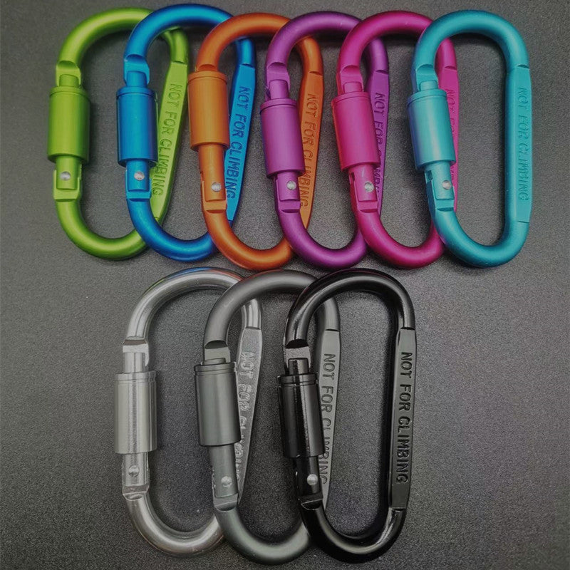 D-type Carabiner High Quality Bold 8cm Flat With Lock