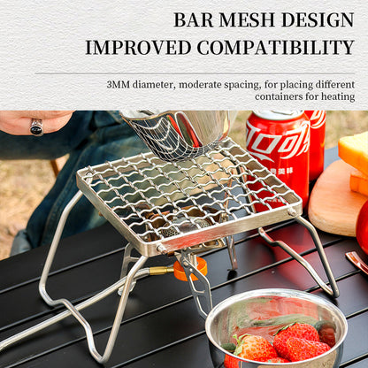 Outdoor Stainless Steel Stove Head Support Portable Folding Barbecue Grill Set Pot Rack Grid Grill Support Grill