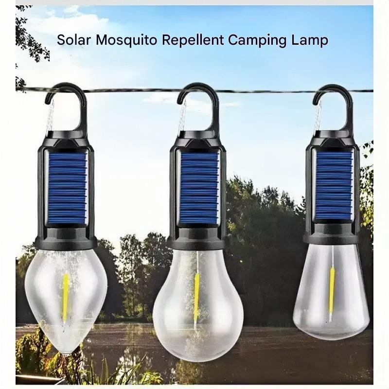 LED Solar Light Camping Emergency Light Bulb Tungsten Filament Light Rechargeable Mosquito Repellent Light Portable Outdoor Lighting Camping
