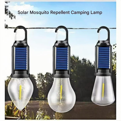LED Solar Light Camping Emergency Light Bulb Tungsten Filament Light Rechargeable Mosquito Repellent Light Portable Outdoor Lighting Camping