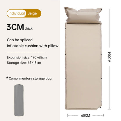 Product camouflage Can Be Spliced Self Inflating Cushion Air Mattress Camping Mat With Pillow