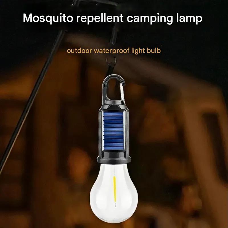 LED Solar Light Camping Emergency Light Bulb Tungsten Filament Light Rechargeable Mosquito Repellent Light Portable Outdoor Lighting Camping
