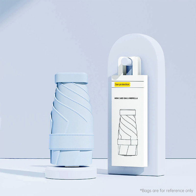 Mini Umbrella: UV Protection, Compact, Portable for Women, Pocket-sized, Folding, Ideal for Travel.