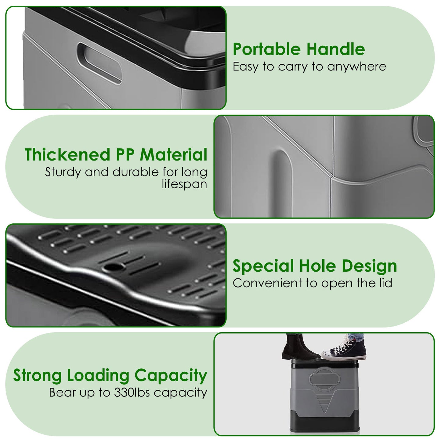 1Pc Portable Toilet For Car Camping Boating Hiking Outdoor Travel Potty With Carry Bag Foldable Emergency Toilet With Lid Trash Bags