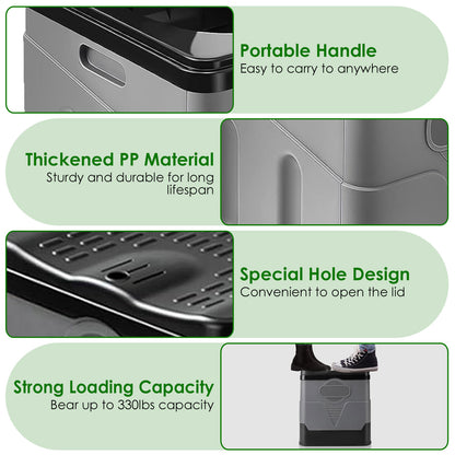 1Pc Portable Toilet For Car Camping Boating Hiking Outdoor Travel Potty With Carry Bag Foldable Emergency Toilet With Lid Trash Bags