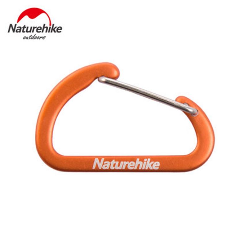 Brand Naturehike 2pcs 4cmD Shape Camping Carabiner 4cm Aluminum Hook Clip Holder Buckles Survival Kits Fast Hang Mini Buckle Hook