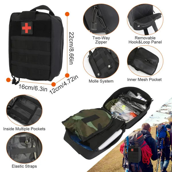 121Pcs Survival Kits Professional Emergency Survival Gear Tactical First Aid Kit Supplies For Outdoor Adventure Camping Hiking Hunting
