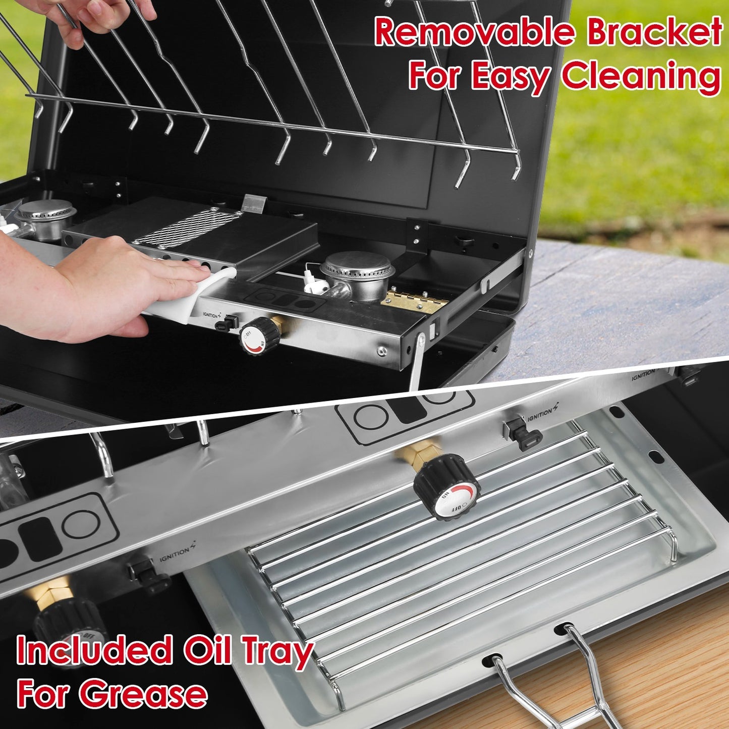 3 Burner Camping Stove 20000 BTU Portable Foldable Propane Stove With Toast Tray Windshield Portable Handle Outdoor Cooking Gas Stove For RV Camping BBQ Picnic