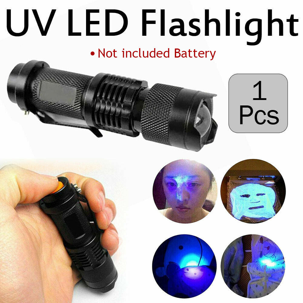 2 Pack UV Flashlight LED Handheld Blacklight Ultra Violet Flashlight 395nm Mini Light Inspection Lamp Torch Detector For Dog Pet Urine Stains, Bed Bugs And Scorpions