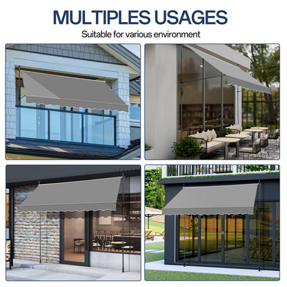 300x120x200-300cm, Grey, Support Canopy, Polyester Fabric, Aluminum-iron Frame, Retractable