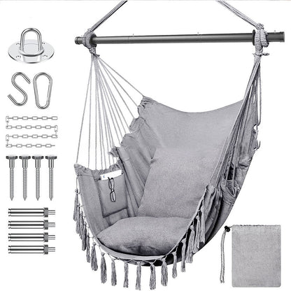 3 Folding Reinforced Iron Pipe Outdoor Hammock Anti Rollover Swing Chair In Bedroom