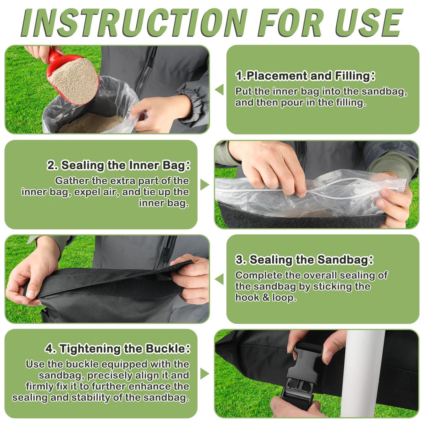 Outdoor Black Counterweight Base Sandbag Terrace Cantilever Umbrella Stand Refillable