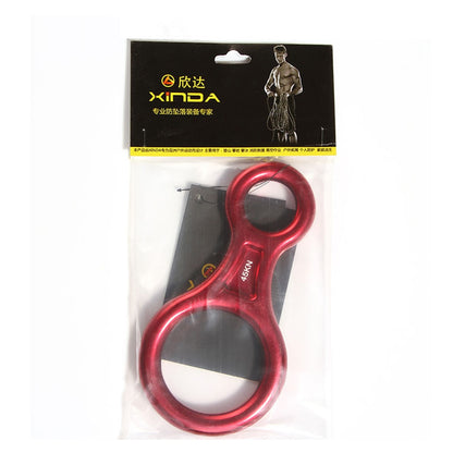 XINDA Rock Climbing 8-Shape Eight Ring Abseiling Device 45KN Descender Belay Rappelling Carabiner Outdoor Downhill Descent Kit