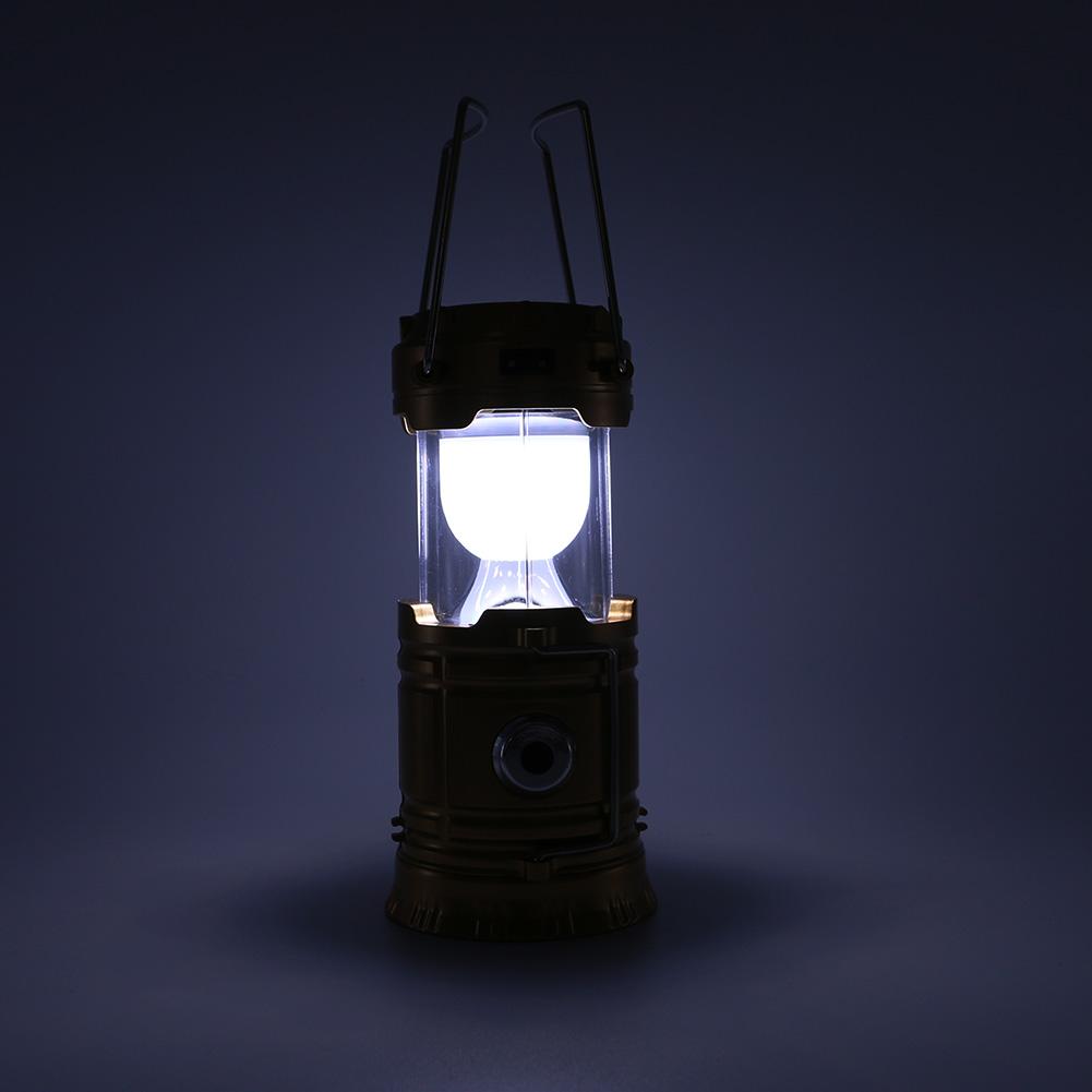 LED Solar Powered Collapsible Flashlights Portable Lamp Rechargeable Hand Lamp Hiking Camping Lantern Light Outdoor Lighting