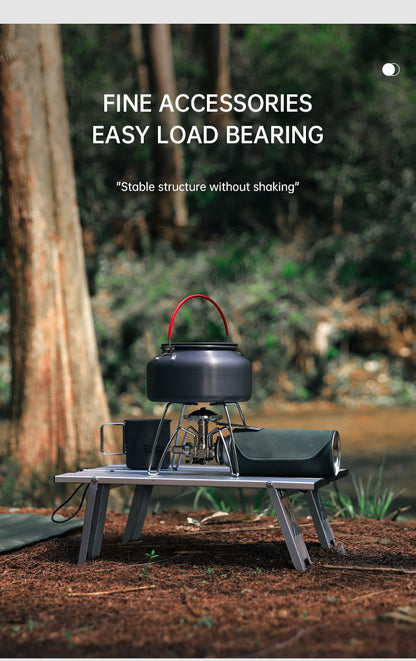 Black Lightweight Portable Folding Ultralight Roll Up Mini Aluminum Picnic Camping Table Foldable For Outdoor Hiking