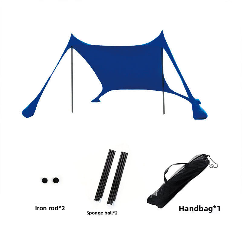 Family beach tent, large pop-up parasol, beach shelter, sun shade. Stable poles with portable carry bag. Outdoor shade.