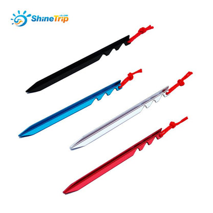 Shinetrip 6pcs/lot adjustable touch point aluminum alloy tent pegs Multi tooth  Super light stake camping tent accessories