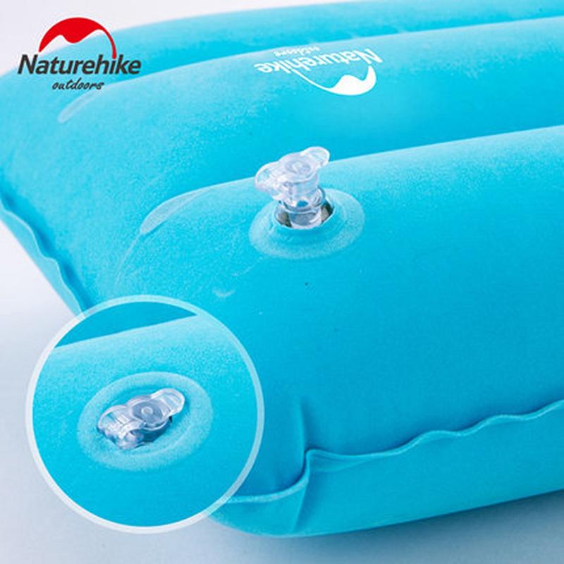 Naturehike Portable Outdoor Inflatable Pillow Sleeping Gear Inflated Compressed Folding Non-slip Suede Fabric Travel