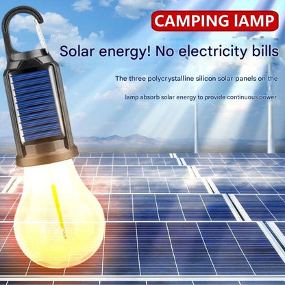 LED Solar Light Camping Emergency Light Bulb Tungsten Filament Light Rechargeable Mosquito Repellent Light Portable Outdoor Lighting Camping