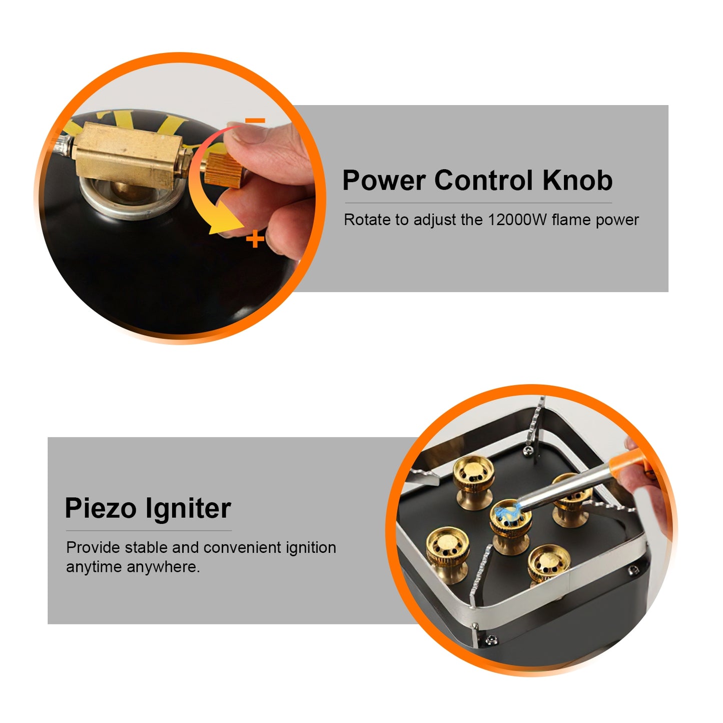 12000W Portable Camping Stove With Cassette Adapter Windproof Outdoor Backpacking Burner With Carrying Case Igniter For Outdoor Hiking Camping Picnic Backpacking