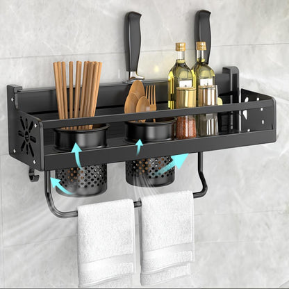 Wall Mounted Cutlery Rack And Camping Kitchen Rack With Spice Rack,Please Note That This Product Is Shipped By Yourself For The Average Shipping Cost