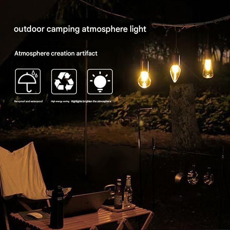 LED Solar Light Camping Emergency Light Bulb Tungsten Filament Light Rechargeable Mosquito Repellent Light Portable Outdoor Lighting Camping