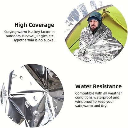 8-pack Outdoor Camping Rainproof Emergency Silver Foil Emergency Insulation Blanket