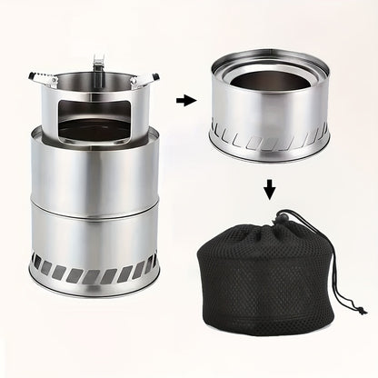 Don't Miss It.The Portable Round Stainless Steel Charcoal Stove Allows You To Easily Create A Mobile Charcoal Fire Feast.