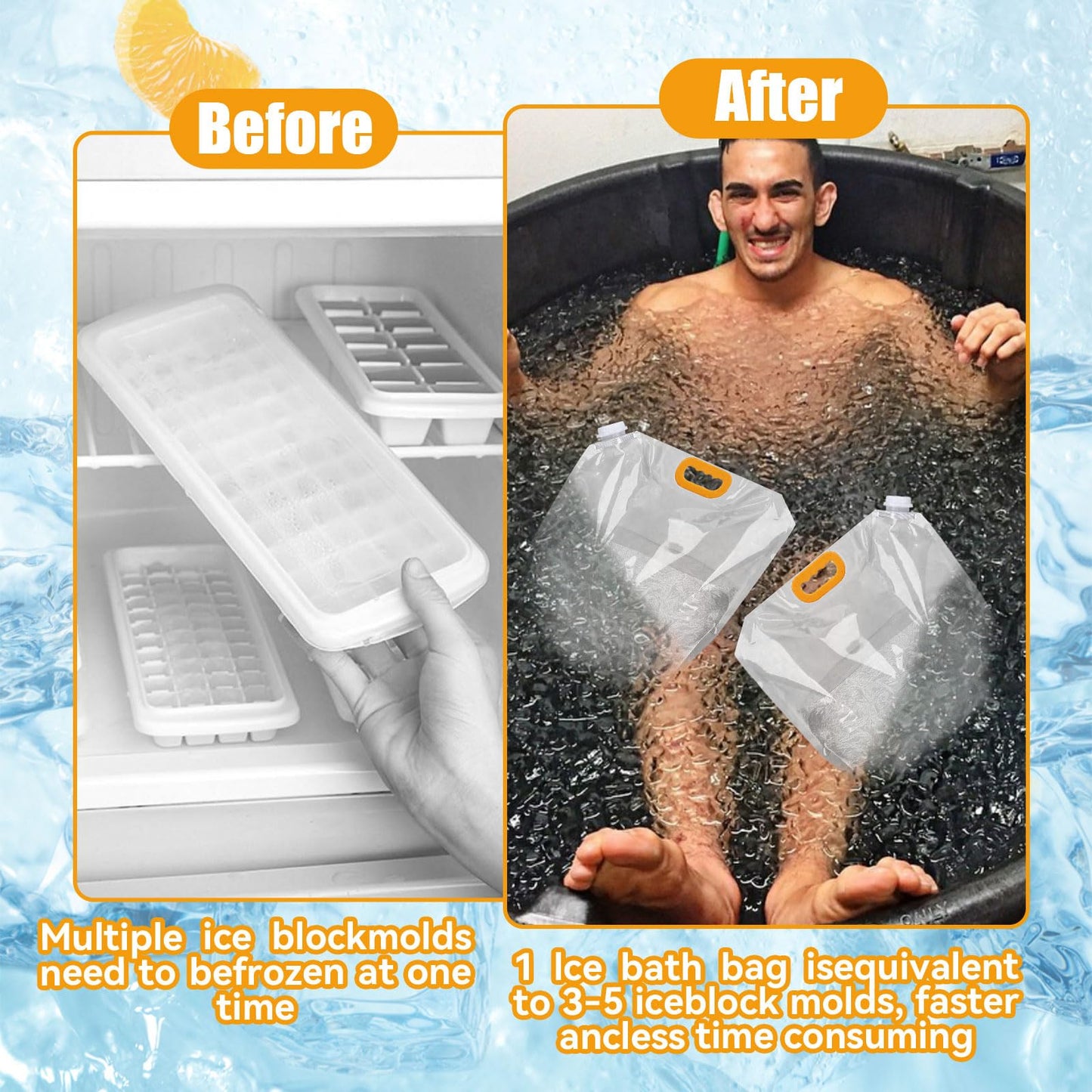Super Large Ice Bath Bags Cold Bathtub Water Bag 10L Ice Bath Accessories Cold Plunge Accessories Portable Ice Bath Bag,Amazon Is Banned