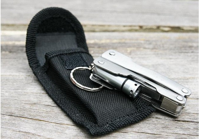 Stainless Steel Multi Tool Pocket Multifunctional Tool for Travel Folding Multipurpose Plier Multitool with Led Light Sliver