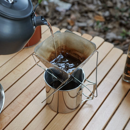 Coffee Drip Rack Outdoor Camping Portable Stainless Steel Folding Funnel Filter Cup Coffee Stove Coffee Grounds Filter