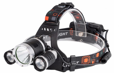 12000Lm XML T6 3 LED Headlight  4 modes torch 2x18650 battery/USB charger