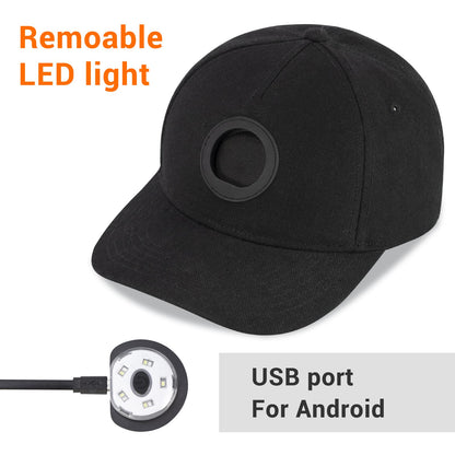 Head mounted lighting sun hat LED light luminous peaked cap removable and washable golf hat