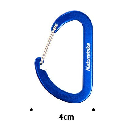 Brand Naturehike 2pcs 4cmD Shape Camping Carabiner 4cm Aluminum Hook Clip Holder Buckles Survival Kits Fast Hang Mini Buckle Hook