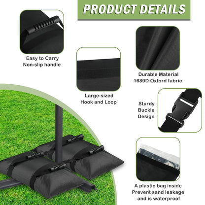 Outdoor Black Counterweight Base Sandbag Terrace Cantilever Umbrella Stand Refillable