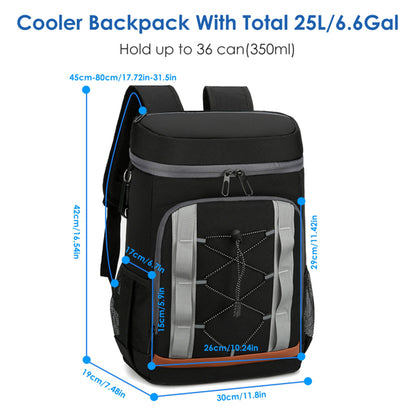Cooler Backpack 36 Can Leakproof Insulated Cooler Backpack With 25L-6.6Gal For Picnic Camping Beach Hiking Fishing Travel