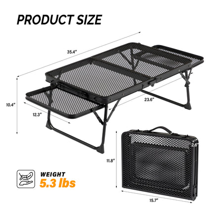 3ft Black Outdoor Folding Table