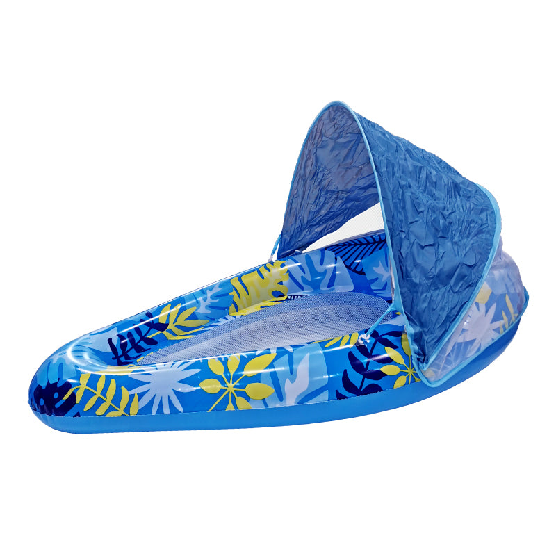 1pc Thick Large Swimming Pool Float With Cup Holder And Sunshade, Essential For Pool Parties And Beaches, Comes With A Manual Air Pump