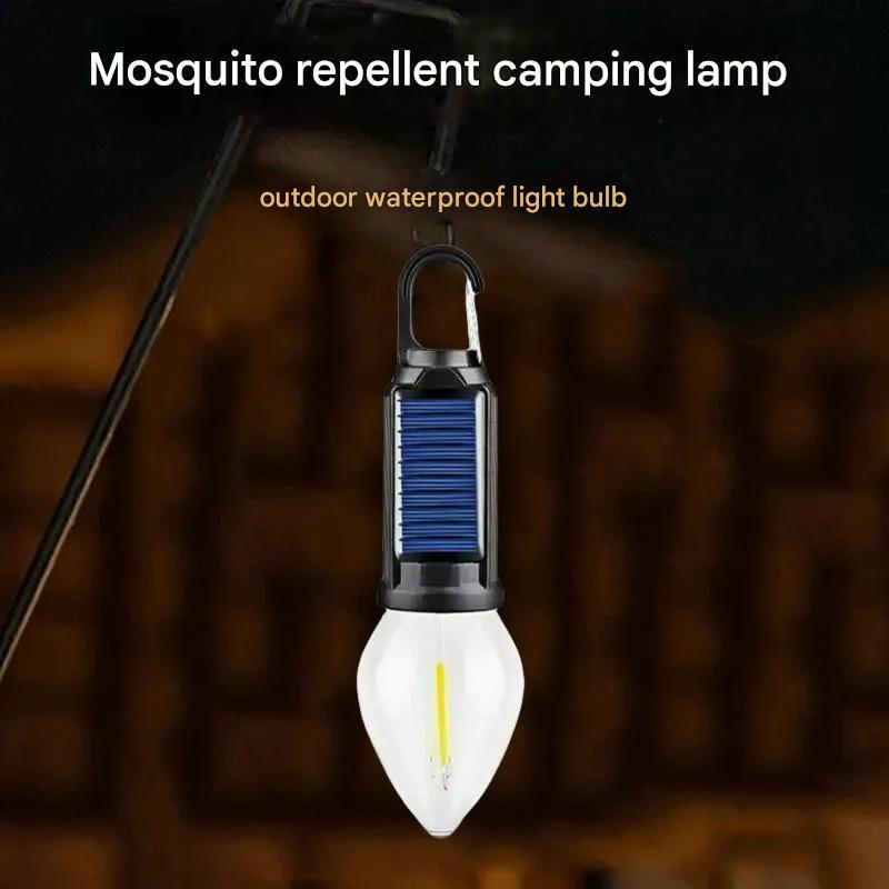 LED Solar Light Camping Emergency Light Bulb Tungsten Filament Light Rechargeable Mosquito Repellent Light Portable Outdoor Lighting Camping