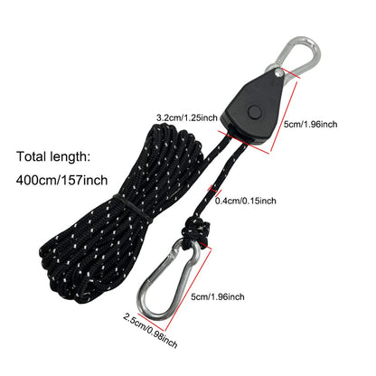 Outdoor camping canopy wind rope tent rope pulley adjuster windproof rope light fixture buckle hanging rope adjustable lifting