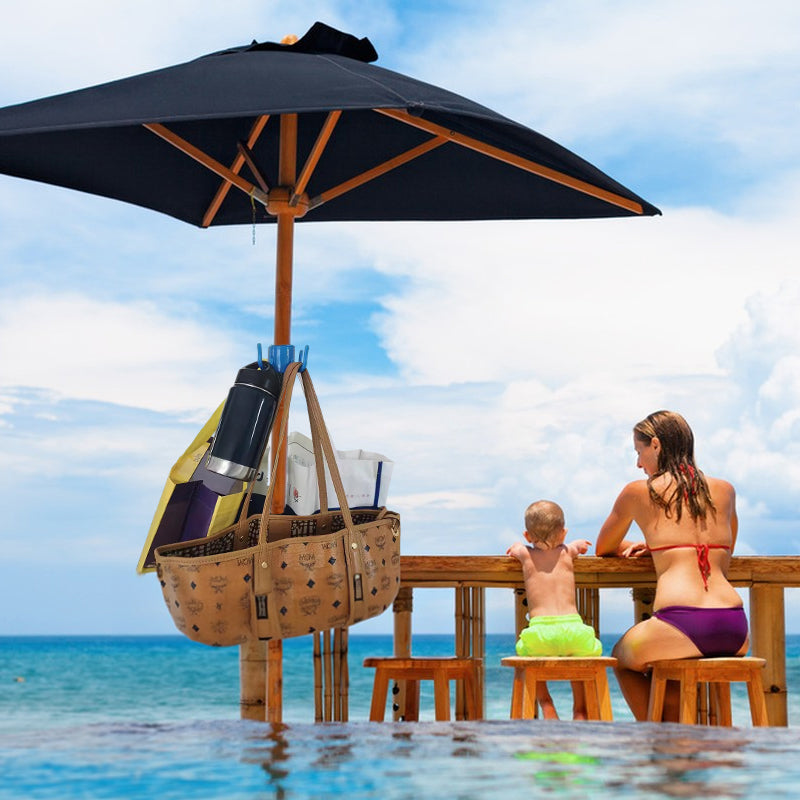 Portable Beach Umbrella Hook: 4-prong, universal for hats, bags, clothes; fits camping/beach umbrellas.