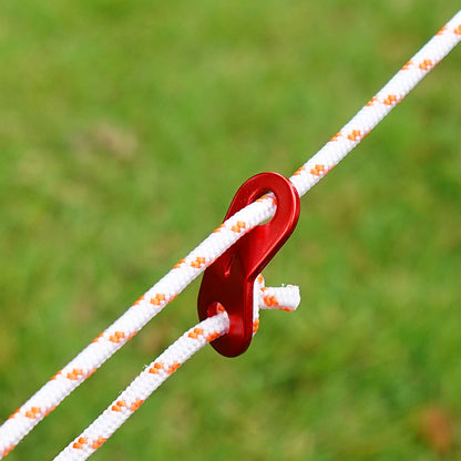 Outdoor Camping Double Eye Rope Buckle Aluminum Alloy Umbrella Rope Buckle Camping Tent Canopy Pull Rope Accessories Wind Rope Buckle Fixed Buckle