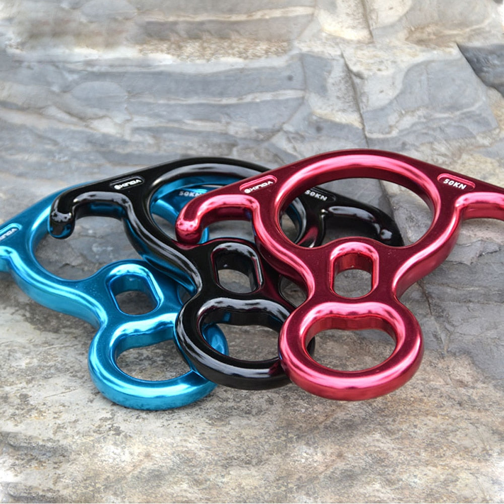 Xinda rock climbing descender OX Horn 8 descender ring downhill eight ring with Bent-ear Rappelling Gear Belay Device Equipment